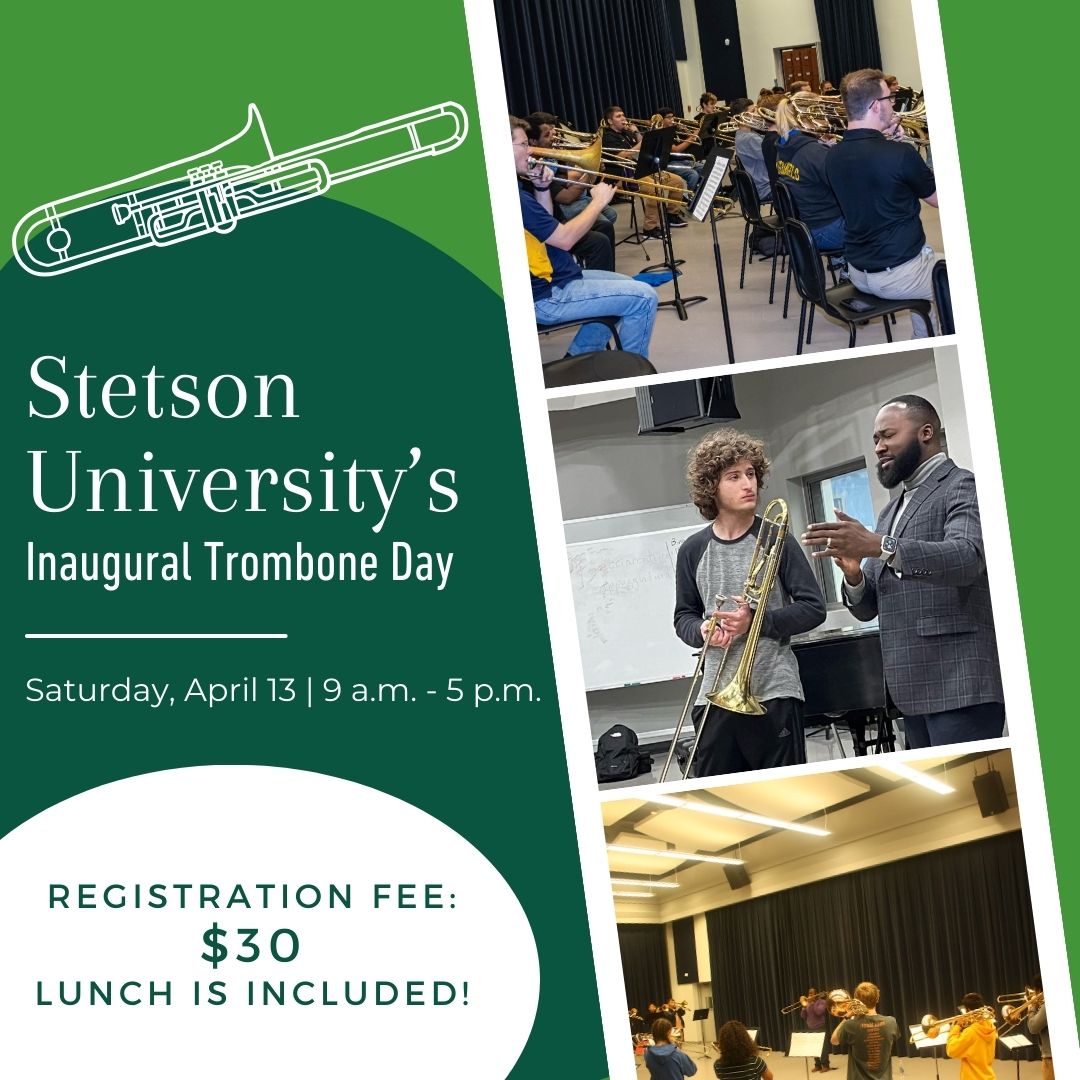 Trombone Day Poster, registration fee 30$ with lunch included. Saturday, april 13
